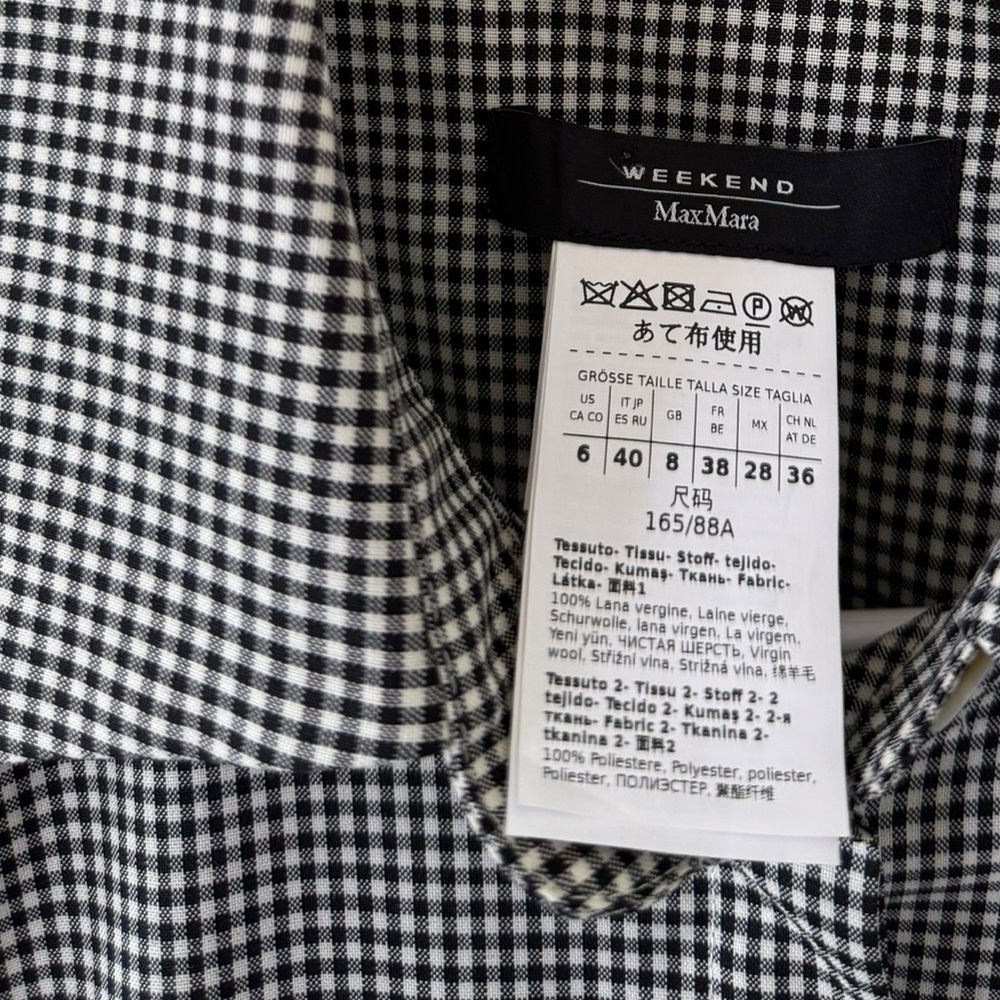 Weekend Max Mara Checkered Pattern Wool Pleated D… - image 7